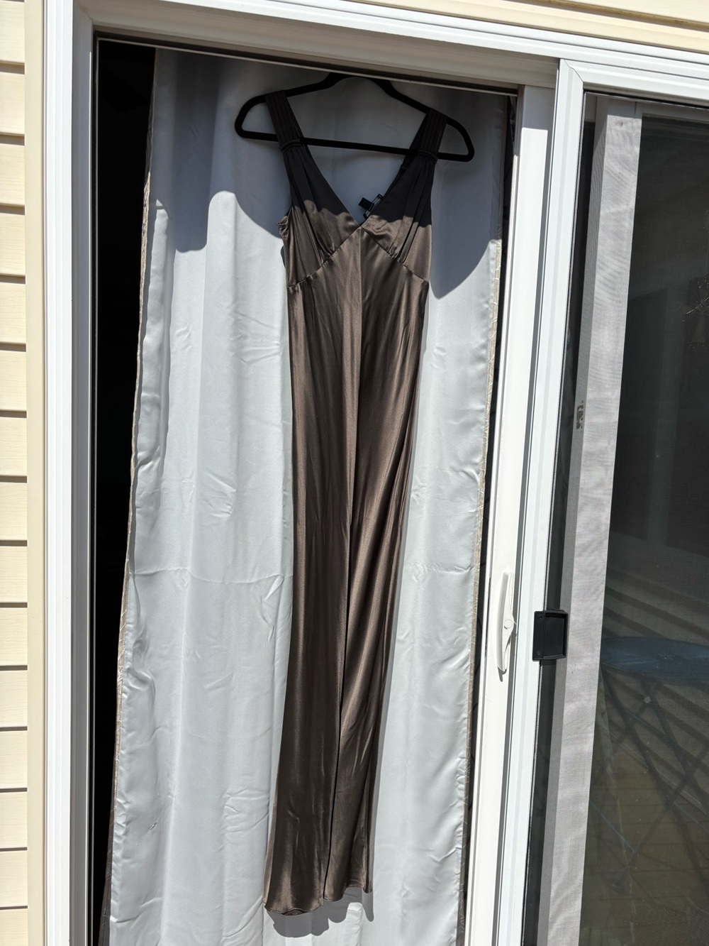 Banana Republic Chocolate Brown Satin Maxi Dress